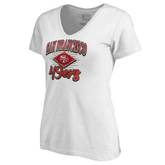 San Francisco 49ers Women's Artifact V-Neck T-Shirt - White cheap