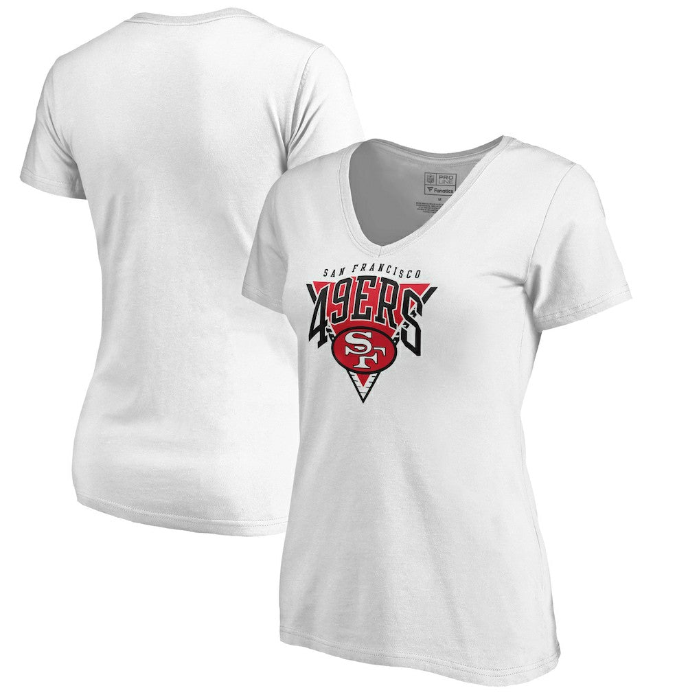 San Francisco 49ers Women's Frontline V-Neck T-Shirt - White for sale