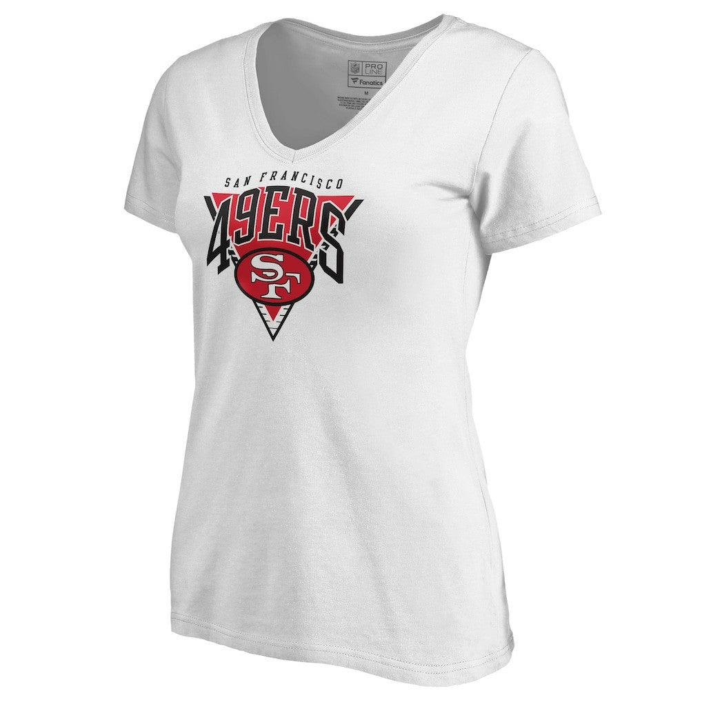 San Francisco 49ers Women's Frontline V-Neck T-Shirt - White for sale