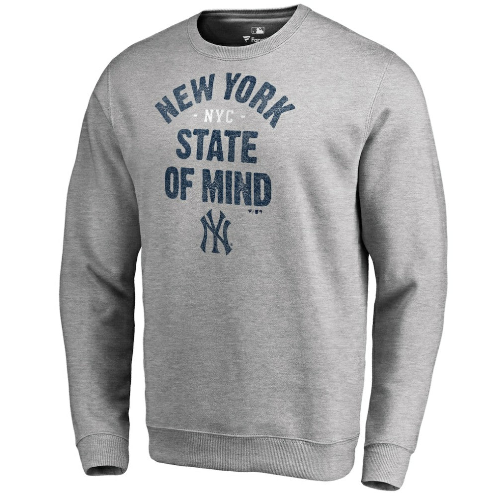 New York Yankees Hometown Collection New York State Pullover Sweatshirt Heathered Gray