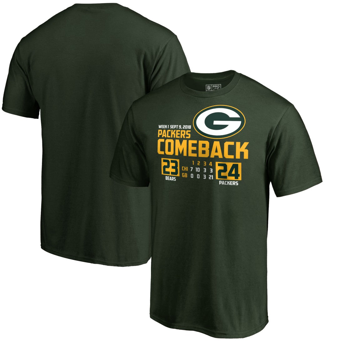 Green Bay Packers The Comeback T-Shirt - Green on sale