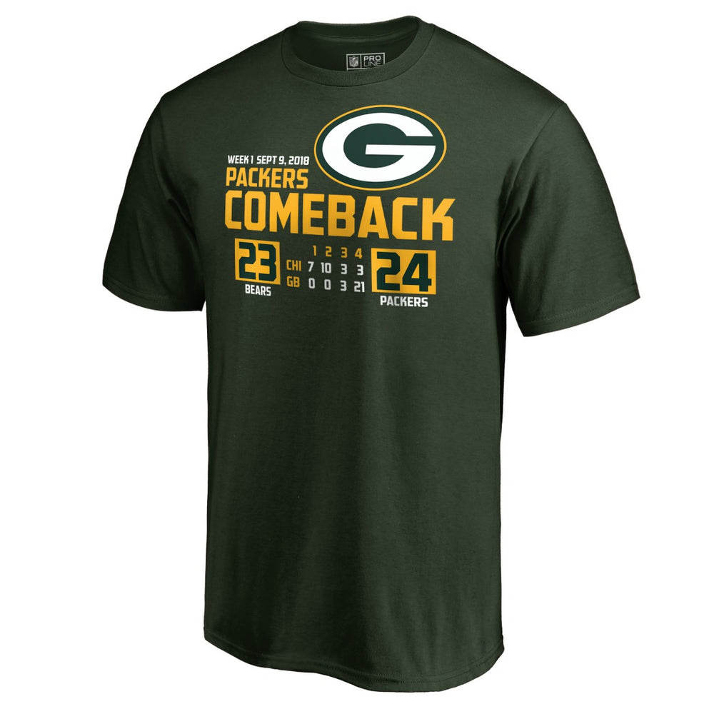 Green Bay Packers The Comeback T-Shirt - Green on sale