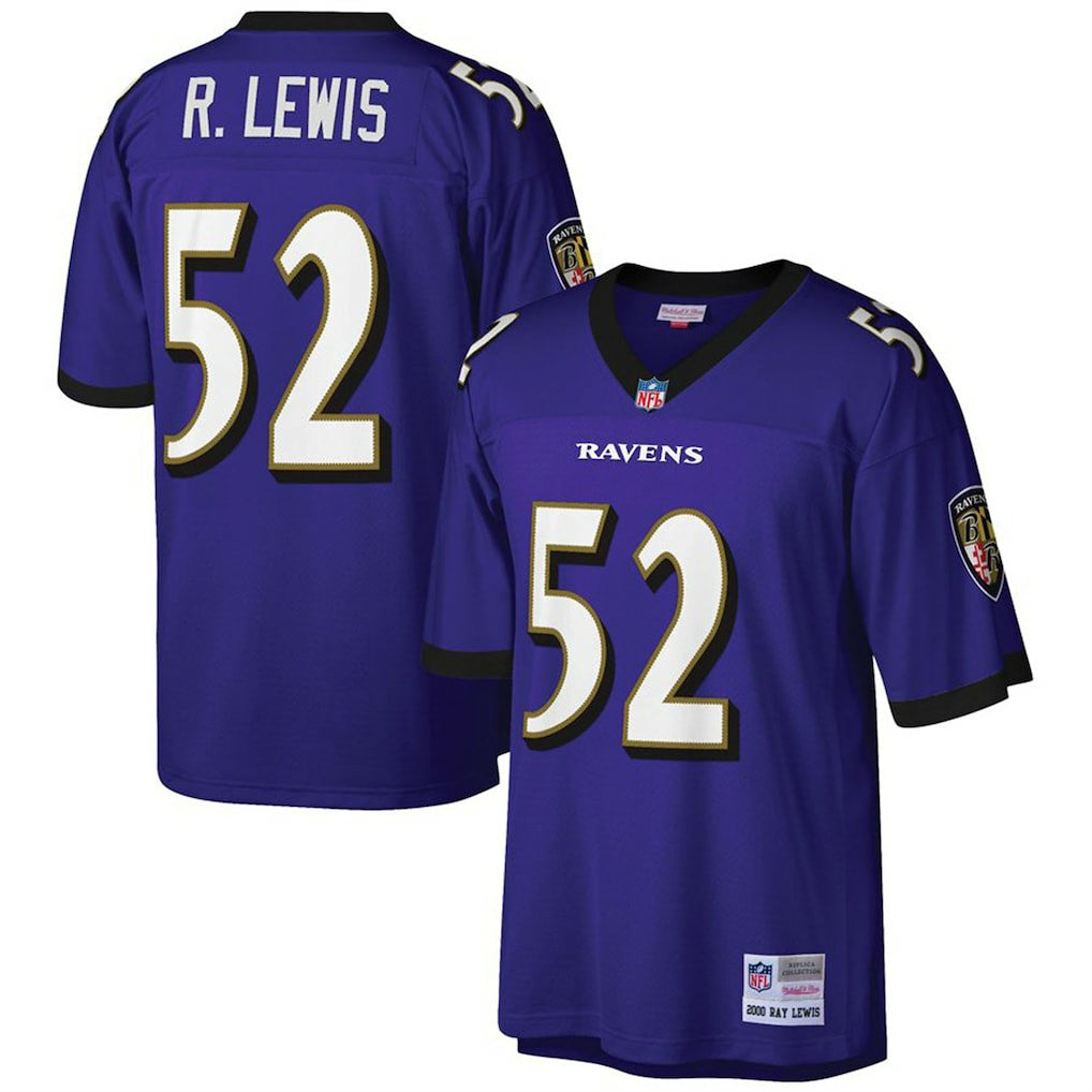 Ray Lewis Baltimore Ravens Big & Tall 2000 Retired Player Replica Jersey - Purple on sale