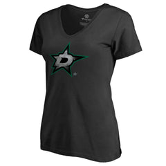 Dallas Stars Women's Core Smoke V-Neck T-Shirt - Black T-shirts