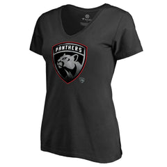 Florida Panthers Women's Core Smoke V-Neck T-Shirt - Black T-shirts