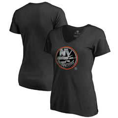 New York Islanders Women's Core Smoke V-Neck T-Shirt - Black T-shirts