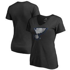 St. Louis Blues Women's Core Smoke V-Neck T-Shirt - Black T-shirts