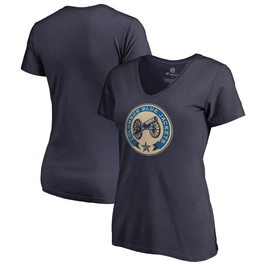 Columbus Blue Jackets Women's Team Alternate V-Neck T-Shirt - Navy T-shirts