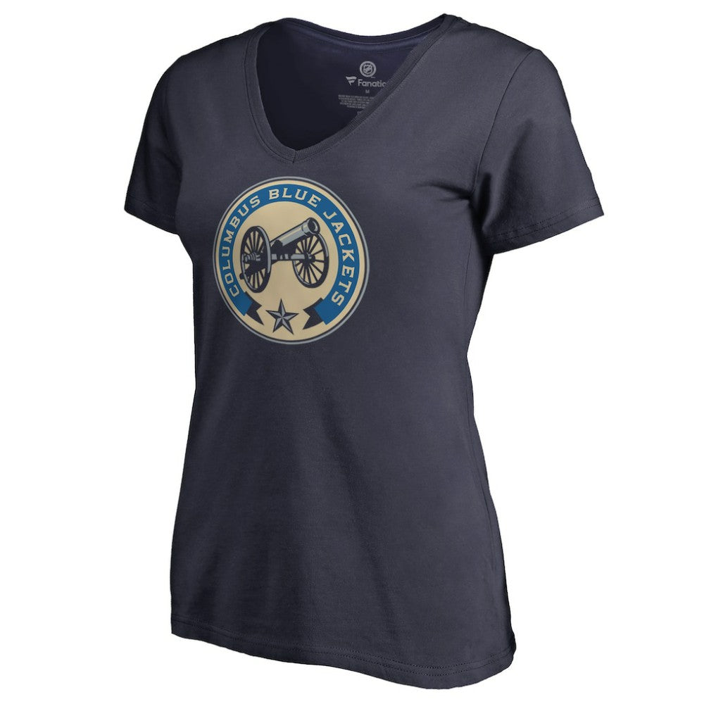 Columbus Blue Jackets Women's Team Alternate V-Neck T-Shirt - Navy T-shirts