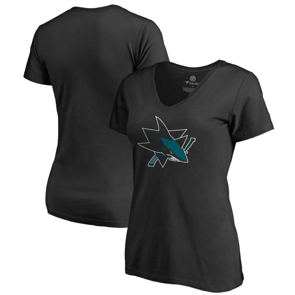 San Jose Sharks Women's Team Alternate V-Neck T-Shirt - Black T-shirts