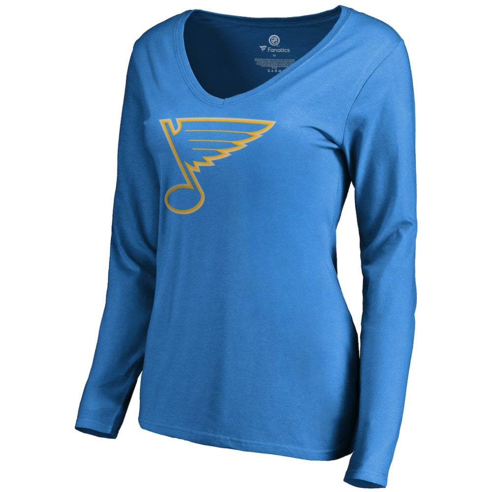 St. Louis Blues Women's Team Alternate Long Sleeve V-Neck T-Shirt - Blue T-shirts