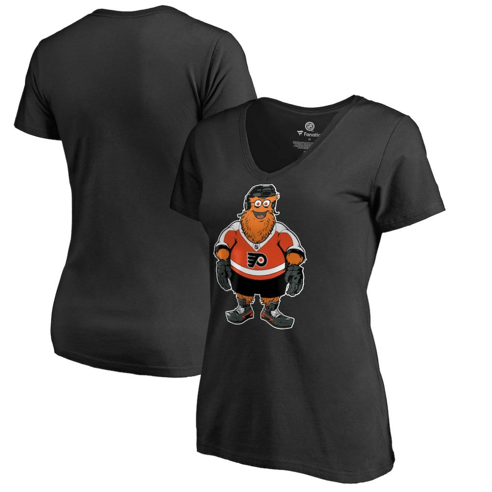 Philadelphia Flyers Women's Gritty V-Neck T-Shirt - Black T-shirts