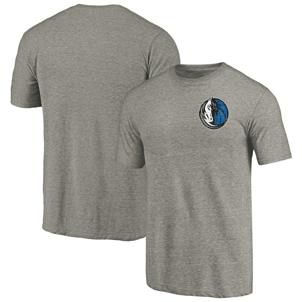 Dallas Mavericks Primary Logo Left Chest Distressed Tri-Blend T-Shirt sale - Gray for sale