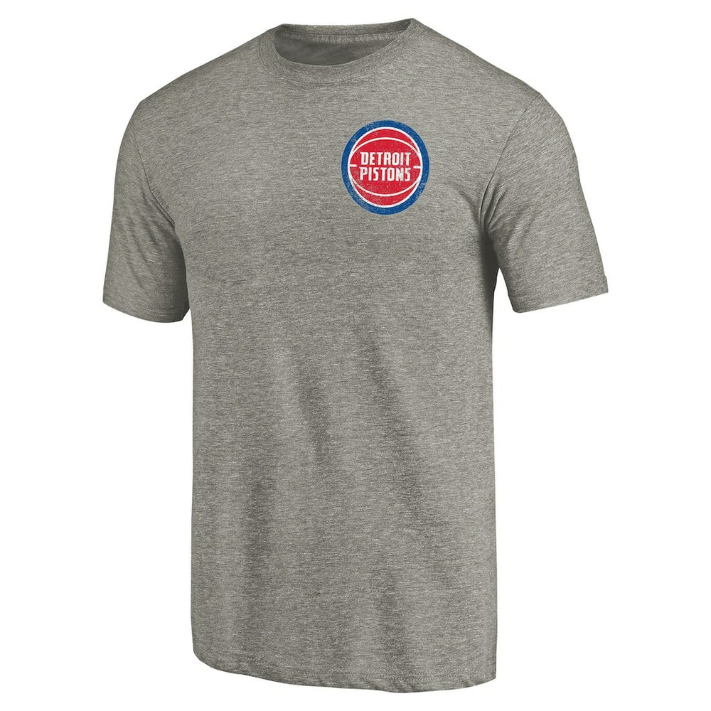 Detroit Pistons Primary Logo Left Chest Distressed Tri-Blend T-Shirt sale - Gray for sale