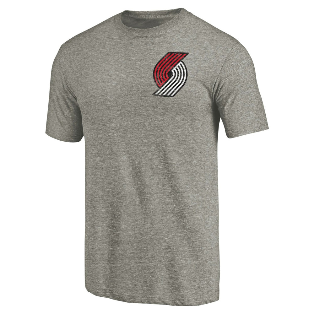 Portland Trail Blazers Primary Logo Left Chest Distressed Tri-Blend T-Shirt - Gray cheap