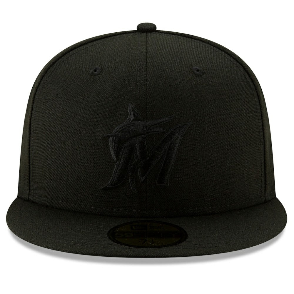 Miami Marlins 2019 Black-on-Black 59FIFTY Fitted Hat Black