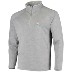 Miami Marlins Vineyard Vines Performance Sankaty Half-Zip Pullover Top Heather Gray