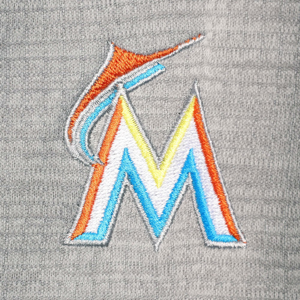 Miami Marlins Vineyard Vines Performance Sankaty Half-Zip Pullover Top Heather Gray