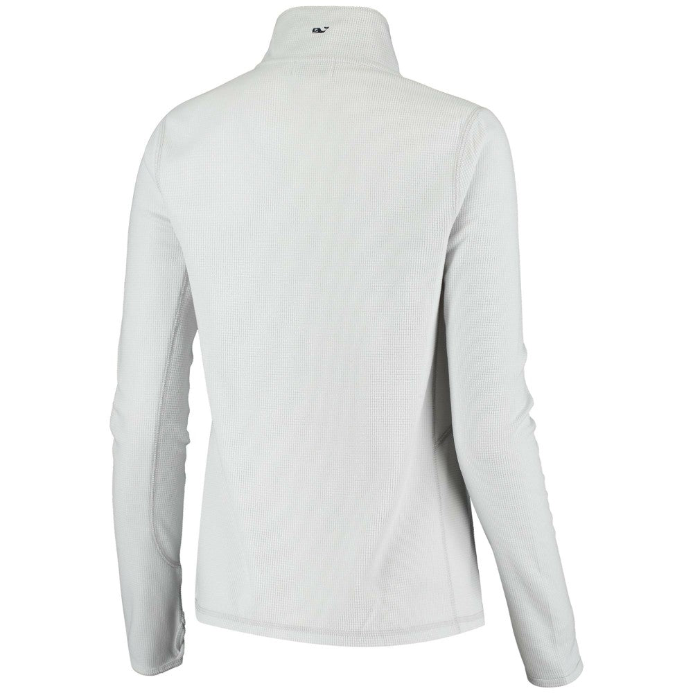 Miami Marlins Vineyard Vines Women's Performance Grid Half-Zip Pullover Top Gray
