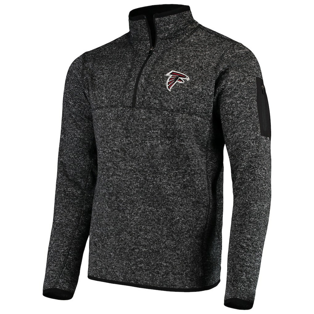 Atlanta Falcons Antigua Fortune Quarter-Zip Pullover Jacket - Heather Black on sale