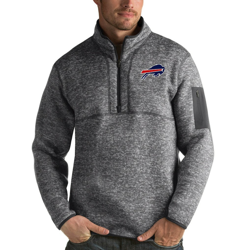 Buffalo Bills Antigua Fortune Quarter-Zip Pullover Jacket - Charcoal on sale
