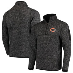 Chicago Bears Antigua Fortune Quarter-Zip Pullover Jacket - Heather Black discount
