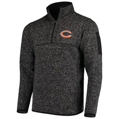 Chicago Bears Antigua Fortune Quarter-Zip Pullover Jacket - Heather Black discount