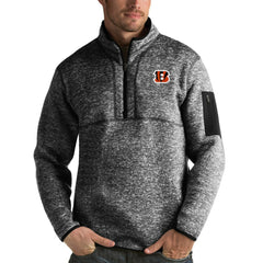 Cincinnati Bengals Antigua Fortune Quarter-Zip Pullover Jacket - Heather Black sale
