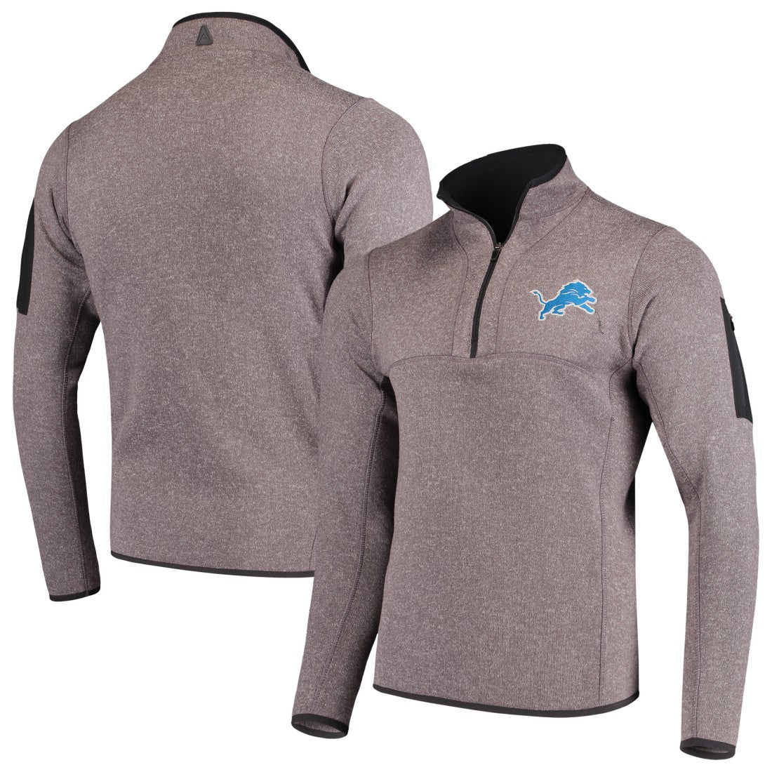 Detroit Lions Antigua Fortune Quarter-Zip Pullover Jacket - Charcoal outlet