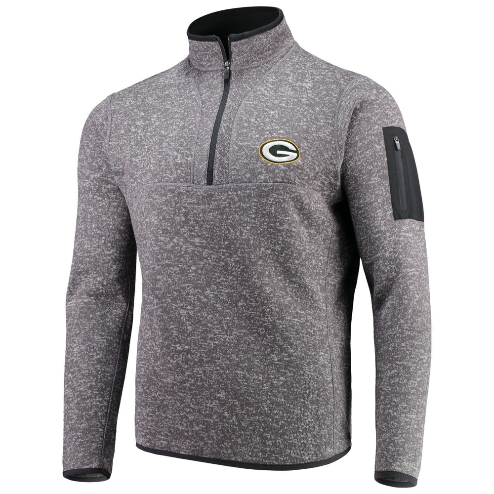 Green Bay Packers Antigua Fortune Quarter-Zip Pullover Jacket - Charcoal sale