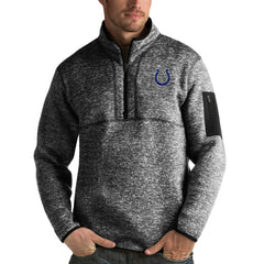 Indianapolis Colts Antigua Fortune Quarter-Zip Pullover Jacket - Heather Black outlet