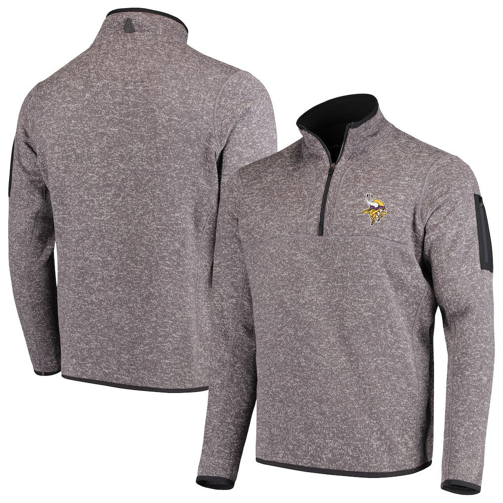 Minnesota Vikings Antigua Fortune Quarter-Zip Pullover Jacket - Charcoal online