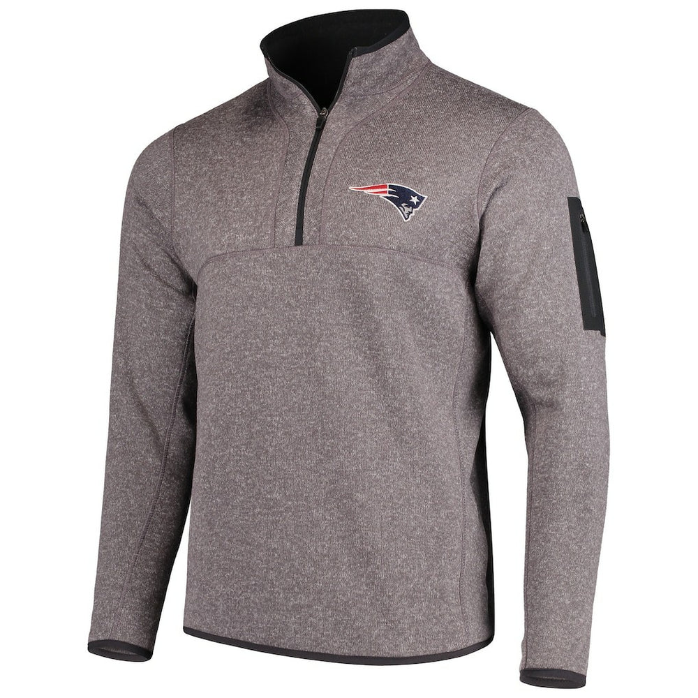 New England Patriots Antigua Fortune Quarter-Zip Pullover Jacket - Charcoal for sale