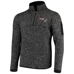 New England Patriots Antigua Fortune Quarter-Zip Pullover Jacket - Heather Black cheap