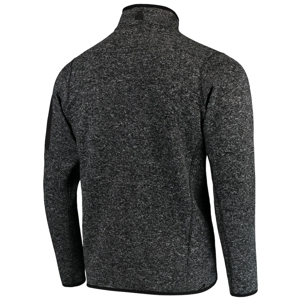 New England Patriots Antigua Fortune Quarter-Zip Pullover Jacket - Heather Black cheap