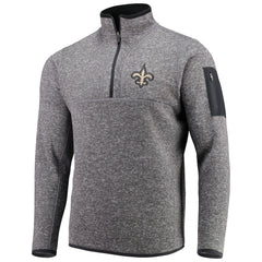 New Orleans Saints Antigua Fortune Quarter-Zip Pullover Jacket - Charcoal for sale