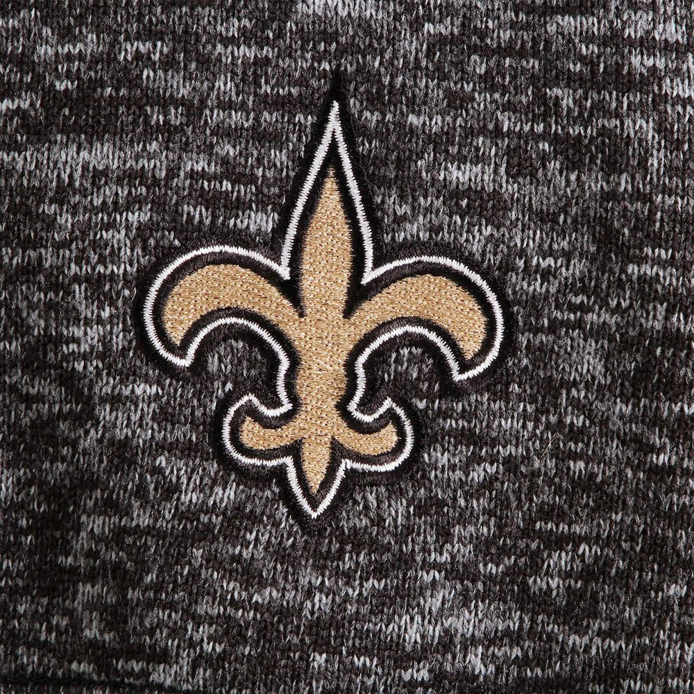 New Orleans Saints Antigua Fortune Quarter-Zip Pullover Jacket - Heather Black for sale