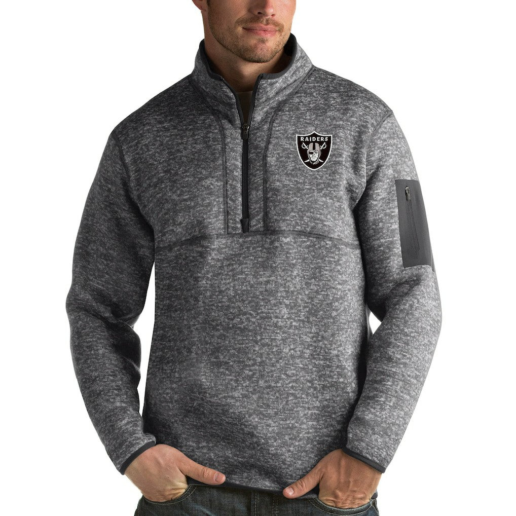 Las Vegas Raiders Antigua Fortune Quarter-Zip Pullover Jacket - Charcoal outlet