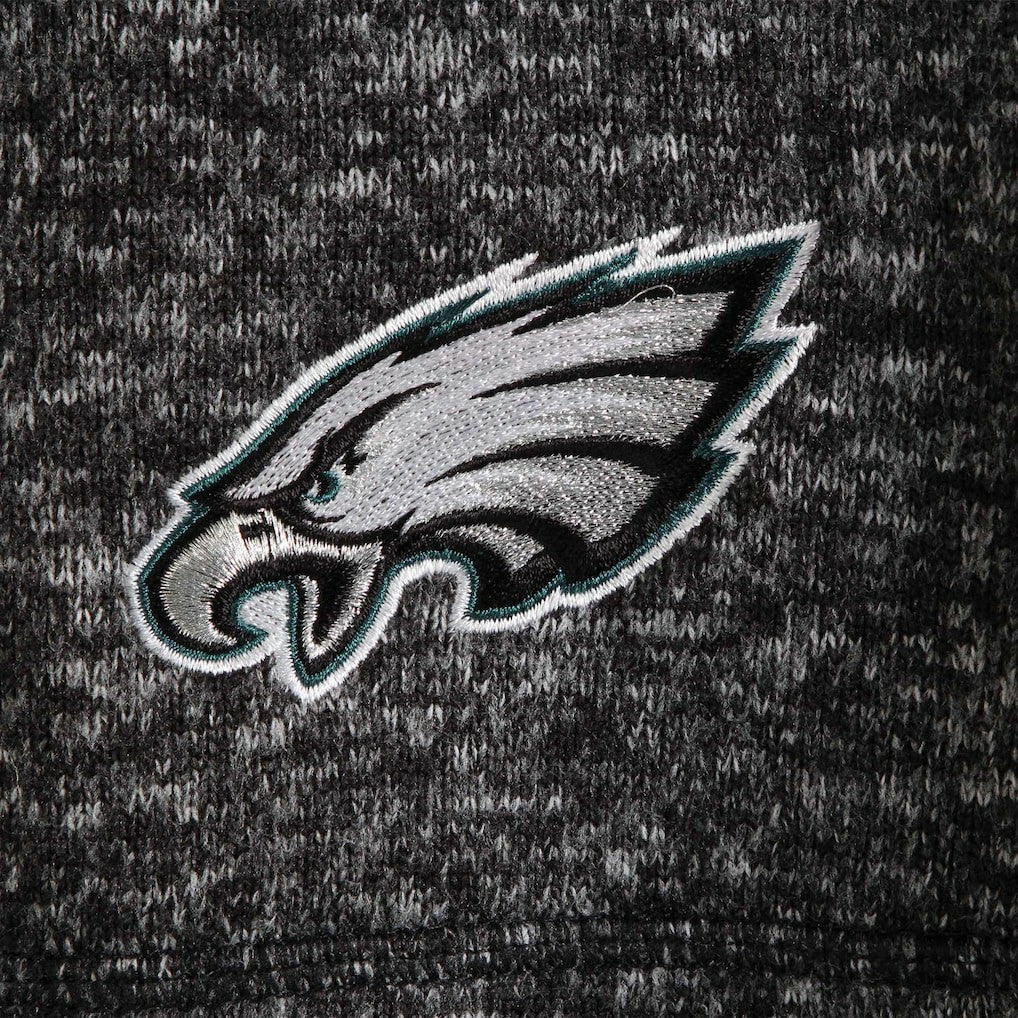 Philadelphia Eagles Antigua Fortune Quarter-Zip Pullover Jacket - Heather Black cheap