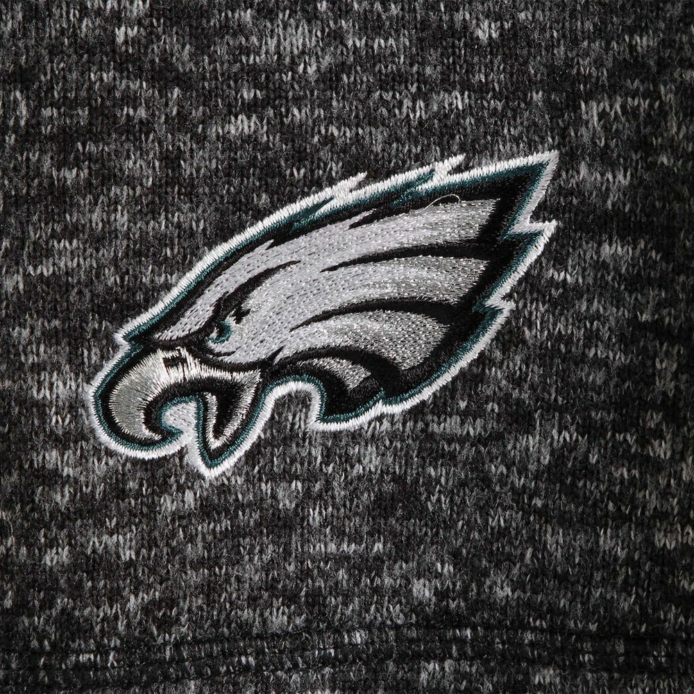 Philadelphia Eagles Antigua Fortune Quarter-Zip Pullover Jacket - Heather Black cheap
