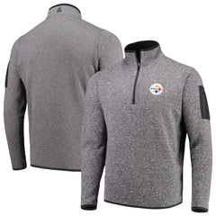 Pittsburgh Steelers Antigua Fortune Quarter-Zip Pullover Jacket - Charcoal sale