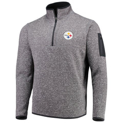 Pittsburgh Steelers Antigua Fortune Quarter-Zip Pullover Jacket - Charcoal sale