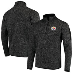 Pittsburgh Steelers Antigua Fortune Quarter-Zip Pullover Jacket - Heather Black sale
