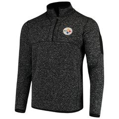 Pittsburgh Steelers Antigua Fortune Quarter-Zip Pullover Jacket - Heather Black sale