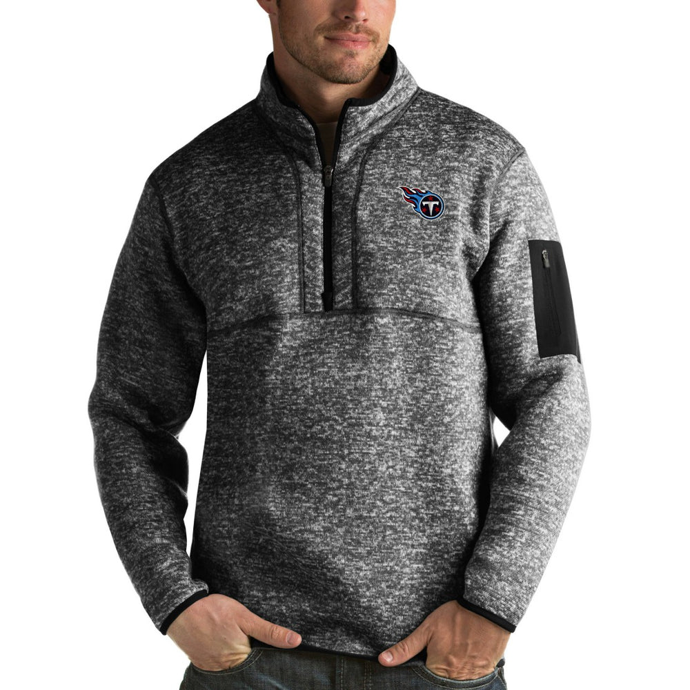 Tennessee Titans Antigua Fortune Quarter-Zip Pullover Jacket - Heather Black discount