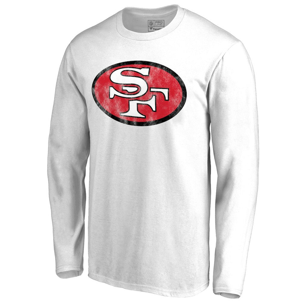 San Francisco 49ers Throwback Logo Long Sleeve T-shirt - White sale