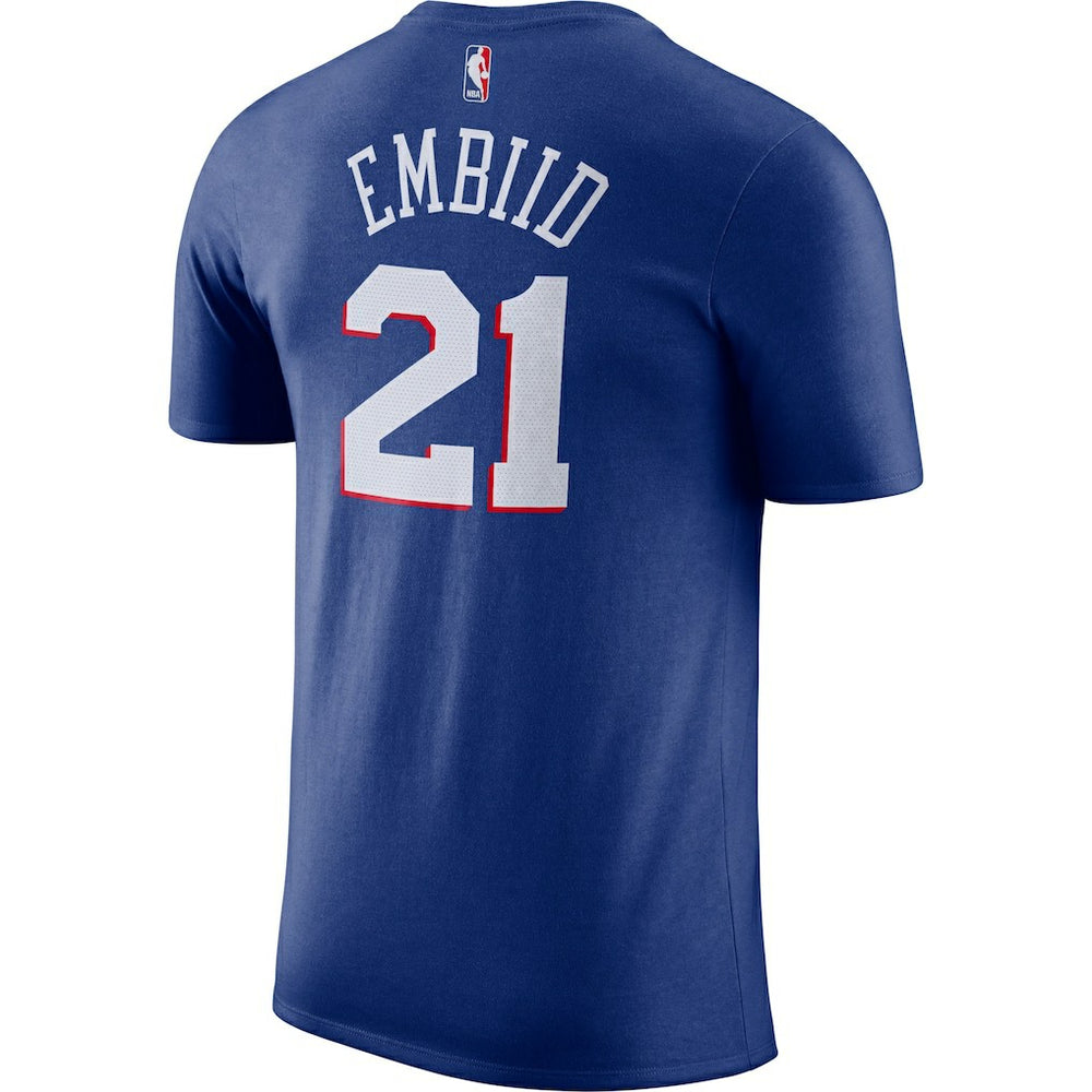 Joel Embiid Philadelphia 76ers Player Name & Number Performance T-Shirt - Royal cheap