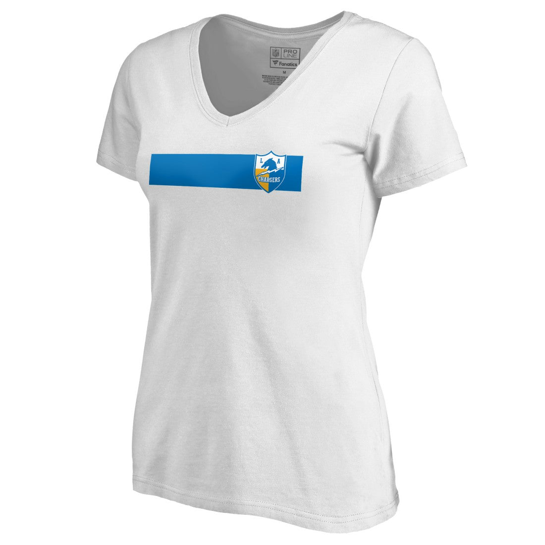 Los Angeles Chargers Women's Vintage Rugby Stripe V-Neck T-Shirt - White online