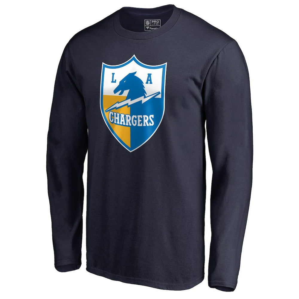 Los Angeles Chargers Vintage Shield Logo Long Sleeve T-Shirt - Navy sale