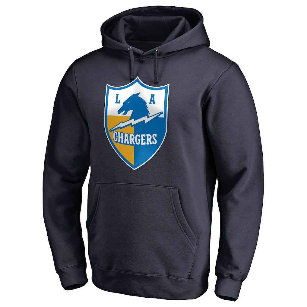 Los Angeles Chargers Vintage Shield Logo Pullover Hoodie - Navy for sale